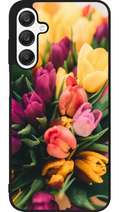 Samsung Galaxy A25 Case Hülle - Silikon schwarz Bouquet of tulips Spring 2026