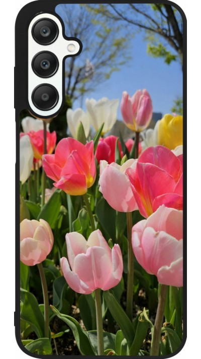 Samsung Galaxy A25 Case Hülle - Silikon schwarz Tulips Spring 2026