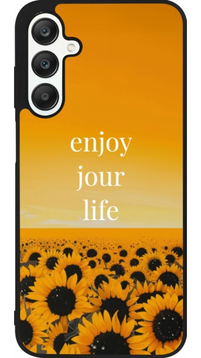 Samsung Galaxy A25 Case Hülle - Silikon schwarz Summer 2025 Enjoy your life