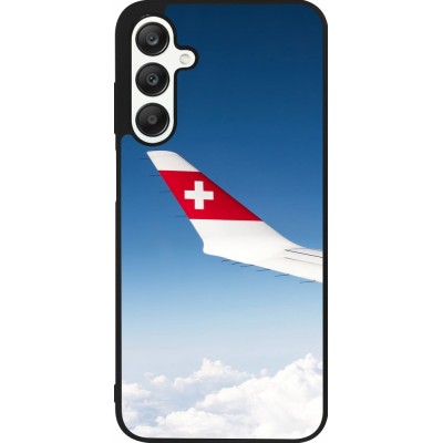 Samsung Galaxy A25 Case Hülle - Silikon schwarz  Schweizer Nationalfeiertag Sky Swiss Flag