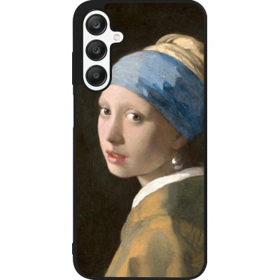 Samsung Galaxy A25 Case Hülle - Silikon schwarz Kunstbild - Das Mädchen mit dem Perlenohrring - Jan Vermeer