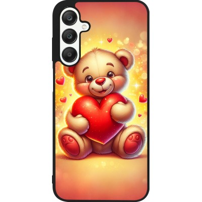 Samsung Galaxy A25 Case Hülle - Silikon schwarz Valentin 2024 Teddy Liebe