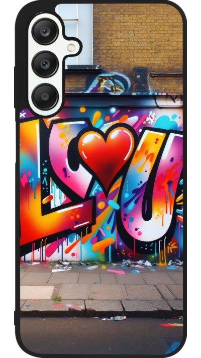 Samsung Galaxy A25 Case Hülle - Silikon schwarz Valentin 2025 Liebe U Tag