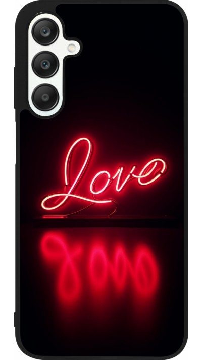 Samsung Galaxy A25 Case Hülle - Silikon schwarz Valentine 2025 Neon Liebe