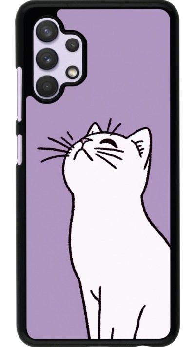 Samsung Galaxy A32 Case Hülle - Chat auf lila Hintergrund