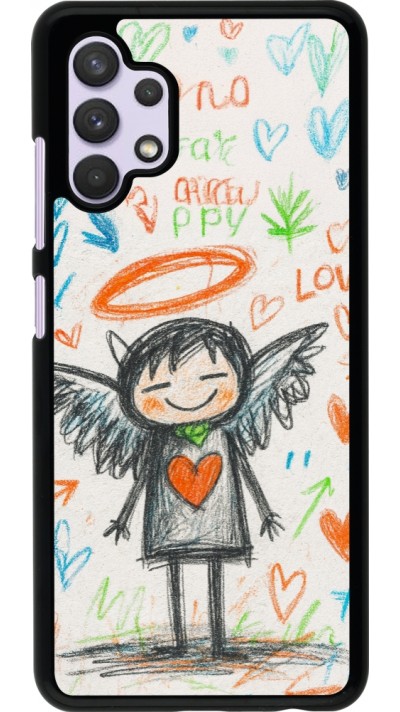 Samsung Galaxy A32 Case Hülle - Little Angel Sketch Love