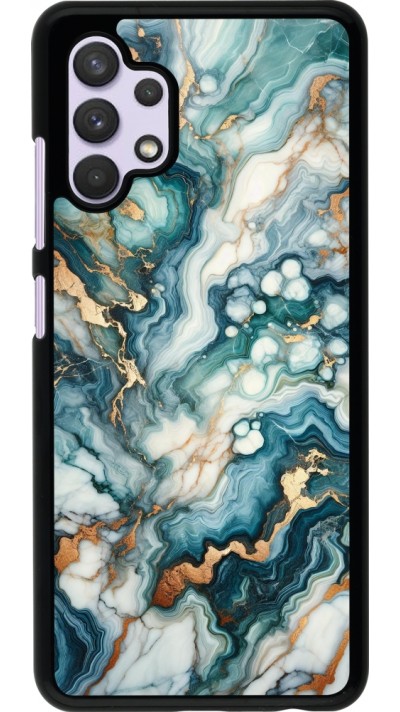 Coque Samsung Galaxy A32 - Marbre Vert Bleu Doré