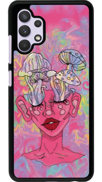 Samsung Galaxy A32 Case Hülle - Psychedelic pink mushroom