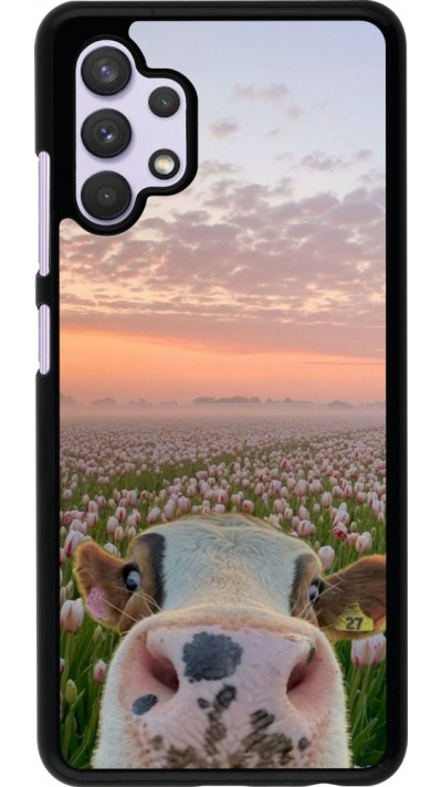 Coque Samsung Galaxy A32 - Cow with tulips Spring 2026