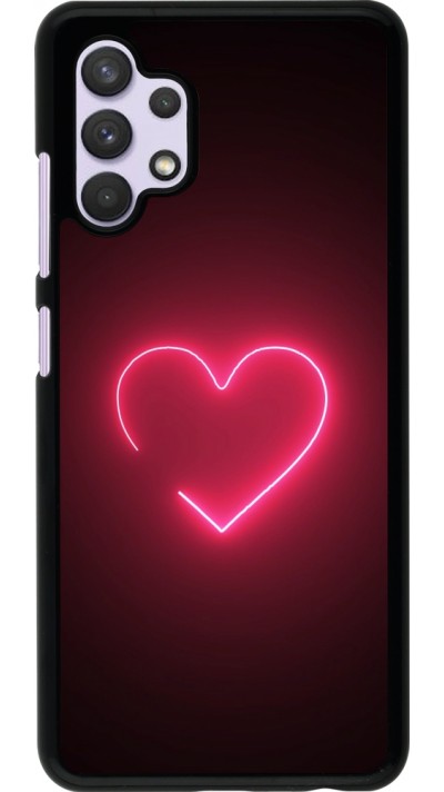 Samsung Galaxy A32 Case Hülle - Valentine 2023 single neon heart