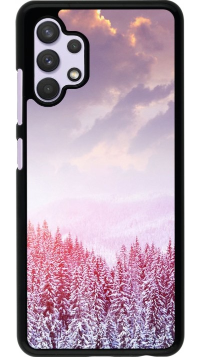 Samsung Galaxy A32 Case Hülle - Winter 22 Pink Forest