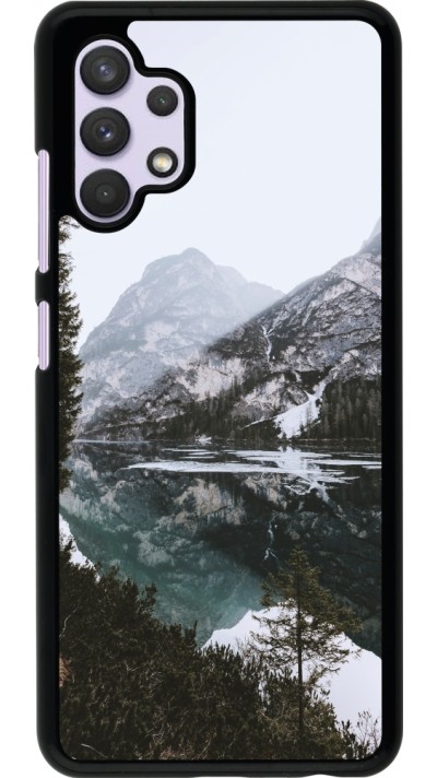 Samsung Galaxy A32 Case Hülle - Winter 22 snowy mountain and lake