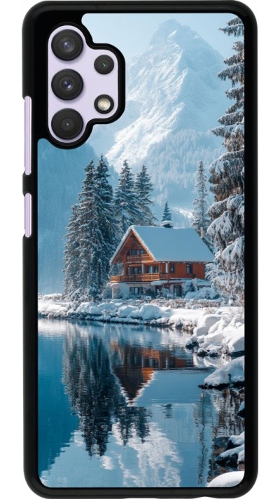 Samsung Galaxy A32 Case Hülle - Winter 25 Winter house forest day