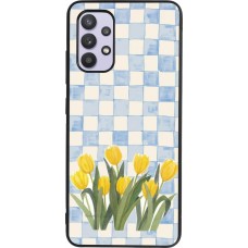Samsung Galaxy A32 Case Hülle - Silikon schwarz Blue vichy tulips Spring 2026