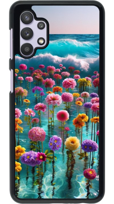 Samsung Galaxy A32 5G Case Hülle - Blumenmeer Wellen