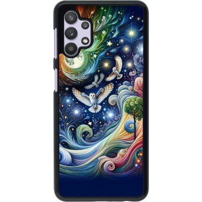 Samsung Galaxy A32 5G Case Hülle - Fliegender Blumen-Eule
