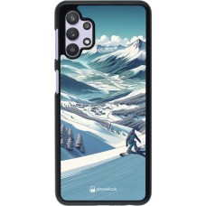 Samsung Galaxy A32 5G Case Hülle - Snowboarder Berg