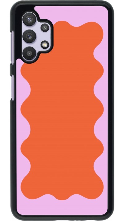 Samsung Galaxy A32 5G Case Hülle - Wavy Rectangle Orange Pink