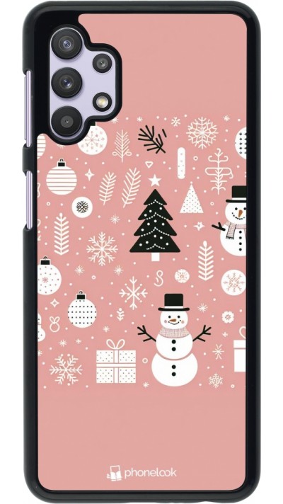 Samsung Galaxy A32 5G Case Hülle - Weihnachten 2024 Rose Schneemann Weihnachten
