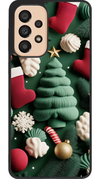 Coque Samsung Galaxy A33 5G - Silicone rigide noir Christmas 25 Christmas textiles
