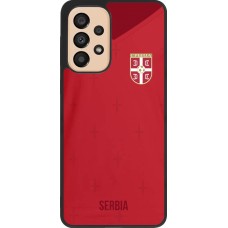 Samsung Galaxy A33 5G Case Hülle - Silikon schwarz Serbien 2022 personalisierbares Fussballtrikot