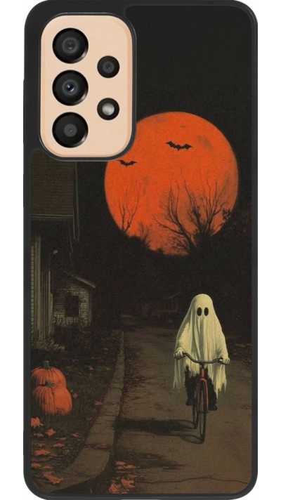 Samsung Galaxy A33 5G Case Hülle - Silikon schwarz Halloween 2025 Ghost on a bicycle