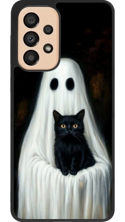 Samsung Galaxy A33 5G Case Hülle - Silikon schwarz Halloween 2025 Ghost with black cat