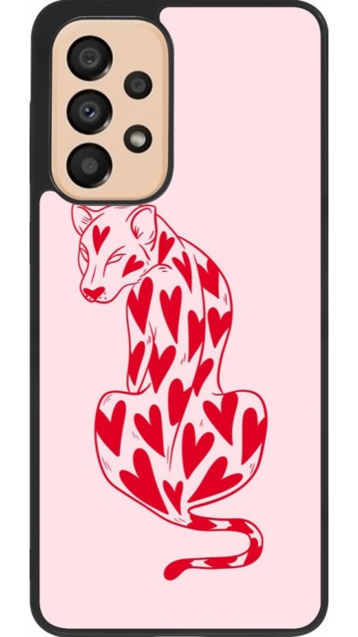 Samsung Galaxy A33 5G Case Hülle - Silikon schwarz Leopard with hearts 2026