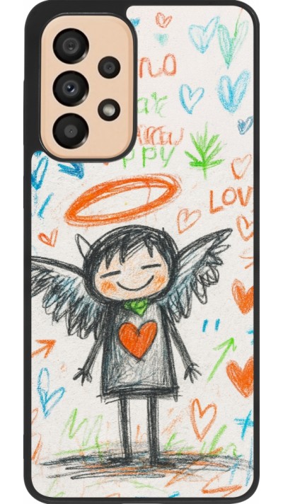 Samsung Galaxy A33 5G Case Hülle - Silikon schwarz Little Angel Sketch Love