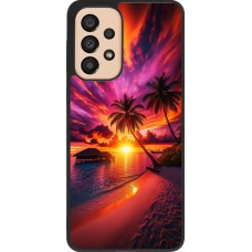 Samsung Galaxy A33 5G Case Hülle - Silikon schwarz Malediven Abenddämmerung Glückseligkeit