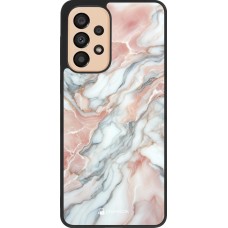 Samsung Galaxy A33 5G Case Hülle - Silikon schwarz Rosa Leuchtender Marmor