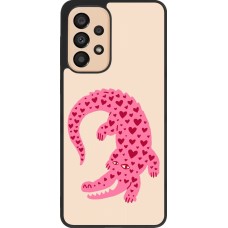 Samsung Galaxy A33 5G Case Hülle - Silikon schwarz Pink crocodile 2026