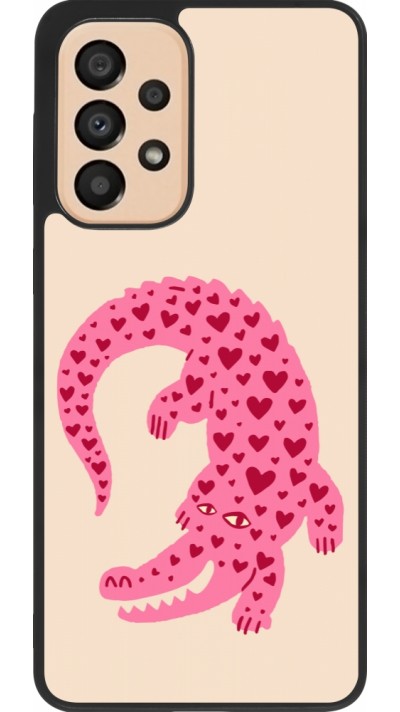 Samsung Galaxy A33 5G Case Hülle - Silikon schwarz Pink crocodile 2026