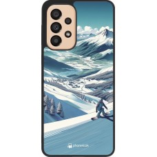 Samsung Galaxy A33 5G Case Hülle - Silikon schwarz Snowboarder Berg