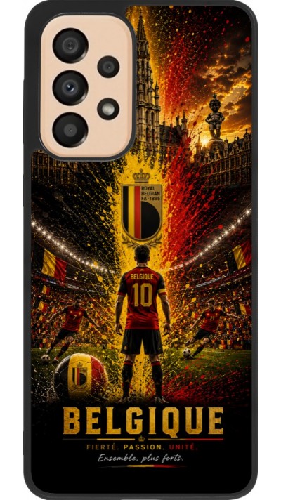 Coque Samsung Galaxy A33 5G - Silicone rigide noir Football Belgique splash 2026