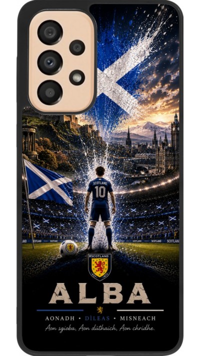 Coque Samsung Galaxy A33 5G - Silicone rigide noir Football Écosse splash 2026