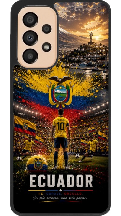 Coque Samsung Galaxy A33 5G - Silicone rigide noir Football Équateur splash 2026
