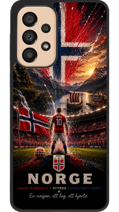 Coque Samsung Galaxy A33 5G - Silicone rigide noir Football Norvège splash 2026