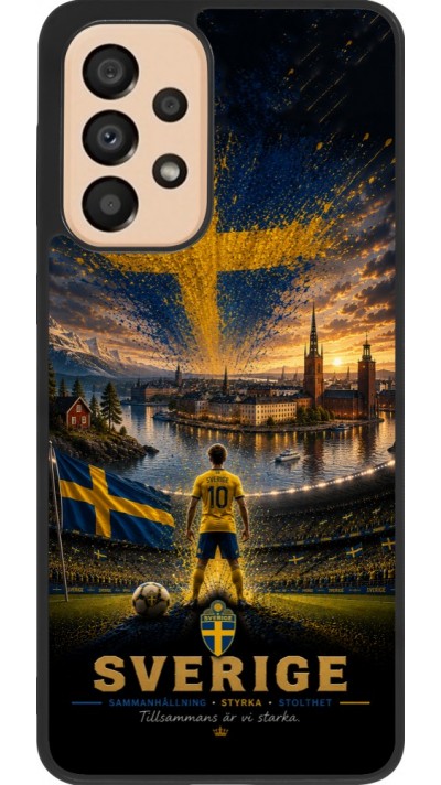 Coque Samsung Galaxy A33 5G - Silicone rigide noir Football Suède splash 2026