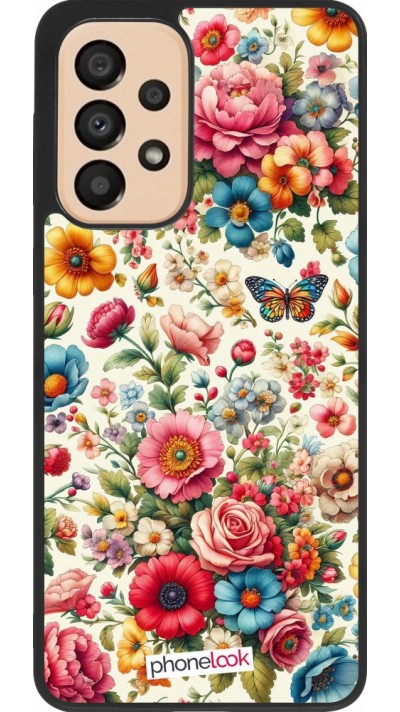 Samsung Galaxy A33 5G Case Hülle - Silikon schwarz Spring 25 fruehling bluetend