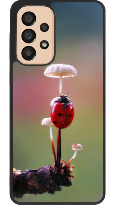 Samsung Galaxy A33 5G Case Hülle - Silikon schwarz Ladybird on a mushroom Spring 2026