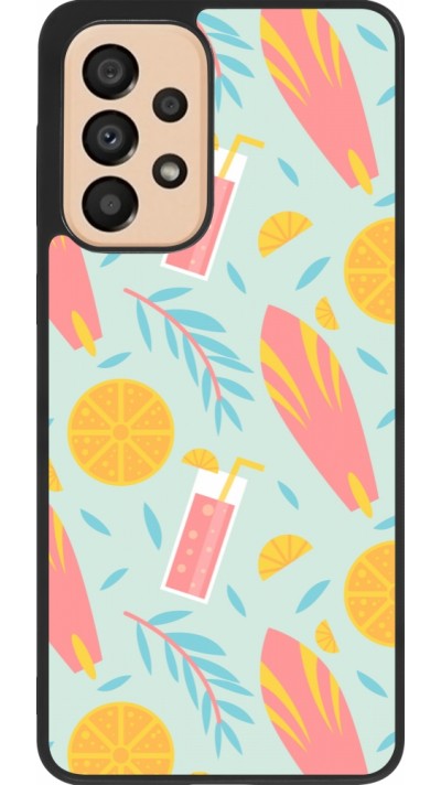 Samsung Galaxy A33 5G Case Hülle - Silikon schwarz Summer 2025 Pattern citron