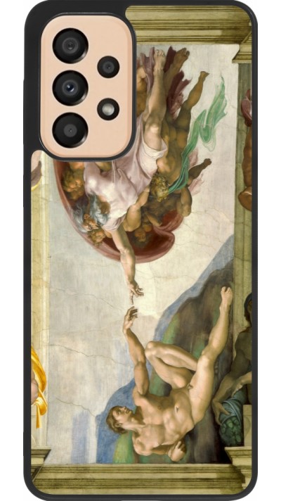 Samsung Galaxy A33 5G Case Hülle - Silikon schwarz Kunstbild - Die Erschaffung Adams - Michelangelo