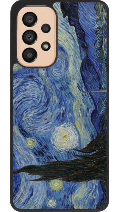 Samsung Galaxy A33 5G Case Hülle - Silikon schwarz Kunstbild - Sternennacht - Van Gogh