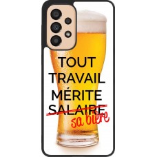 Coque Samsung Galaxy A33 5G - Silicone rigide noir Tout travail mérite sa bière