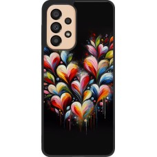 Coque Samsung Galaxy A33 5G - Silicone rigide noir Valentine 2024 Coeur Noir Abstrait