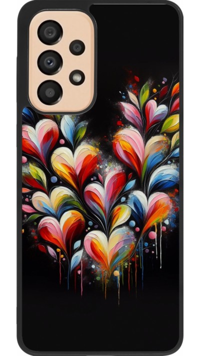 Samsung Galaxy A33 5G Case Hülle - Silikon schwarz Valentin 2024 Schwarzes Herz Abstrakt