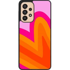 Coque Samsung Galaxy A33 5G - Silicone rigide noir Valentine 2024 heart gradient