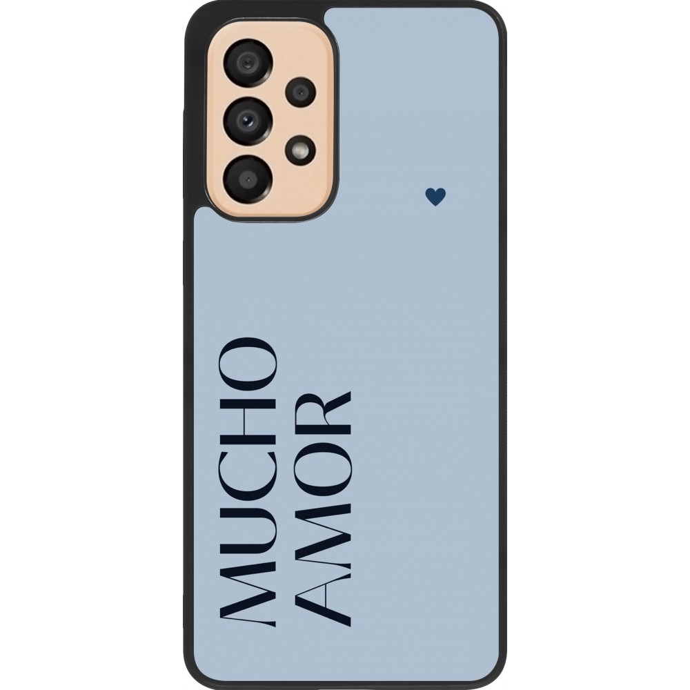 Samsung Galaxy A33 5G Case Hülle - Silikon schwarz Valentine 2024 mucho amor azul