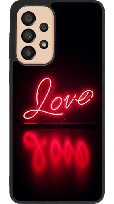 Samsung Galaxy A33 5G Case Hülle - Silikon schwarz Valentine 2025 Neon Liebe